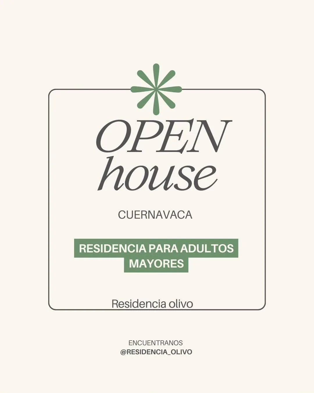 Invitación a Open House de Residencia Olivo